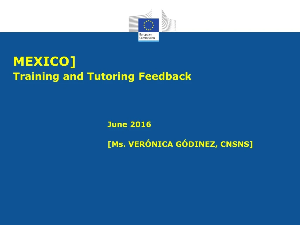 mexico training and tutoring feedback
