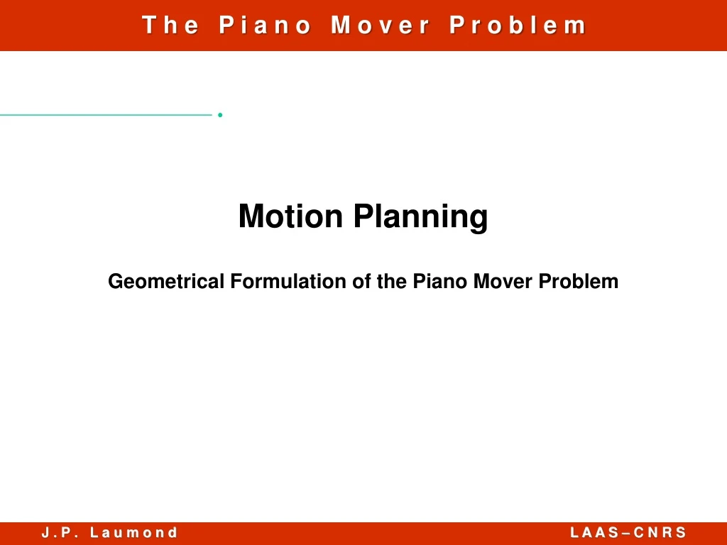 motion planning geometrical formulation
