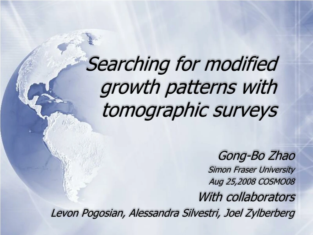 searching for modified growth patterns with tomographic surveys