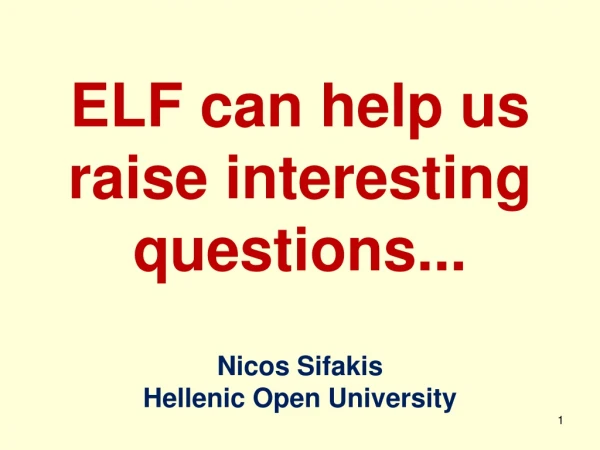 Nicos Sifakis Hellenic Open University