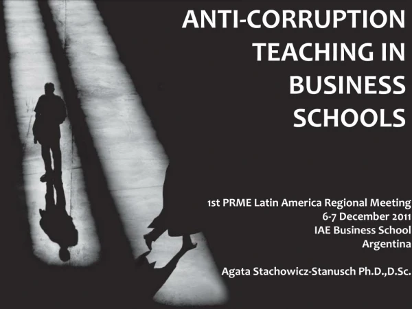 ANTI-CORRUPTION TEACHING IN BUSINESS SCHOOLS