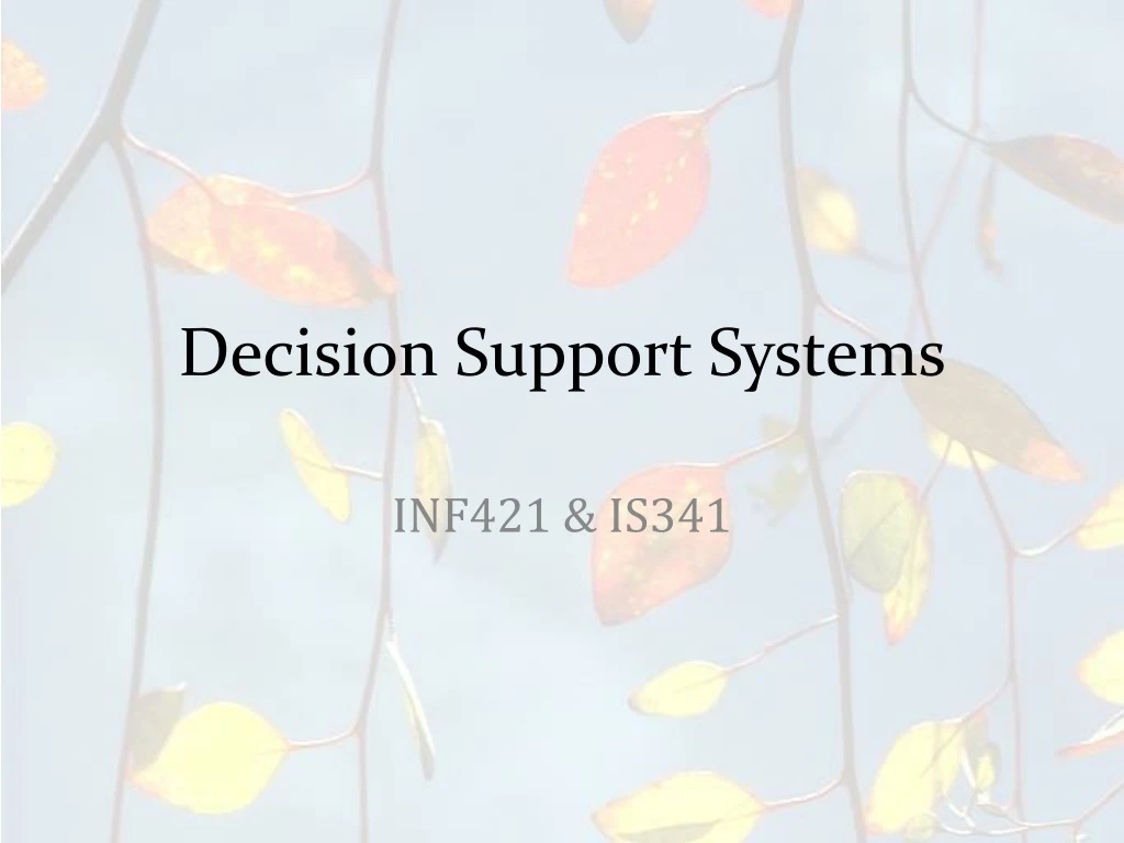 decision support systems