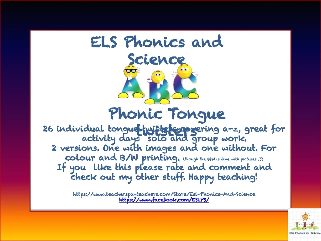 els phonics and science