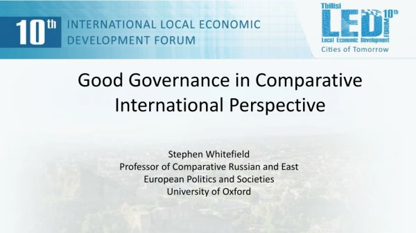 Good Governance in Comparative International Perspective