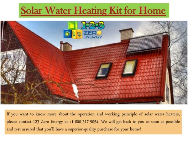 solar water heating kit for home