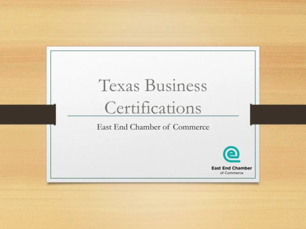 Texas Business Certifications