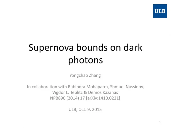 Supernova bounds on dark photons