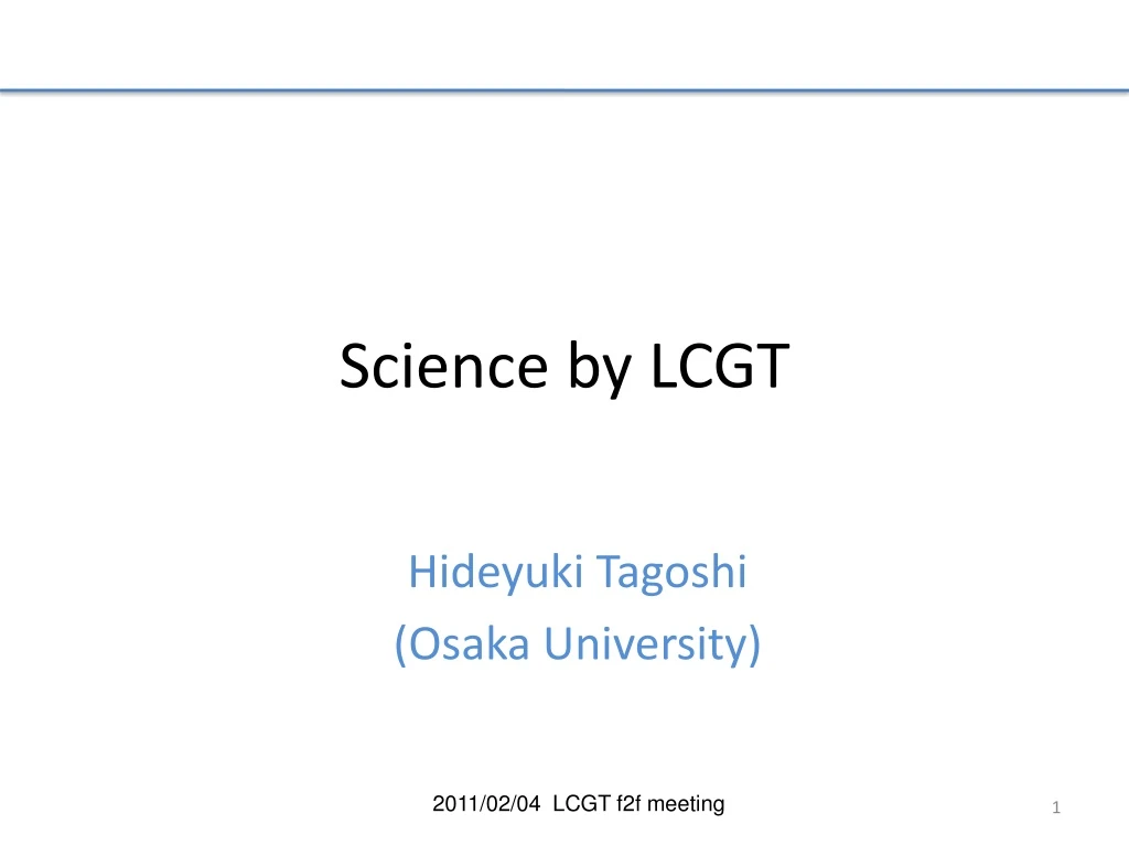 science by lcgt