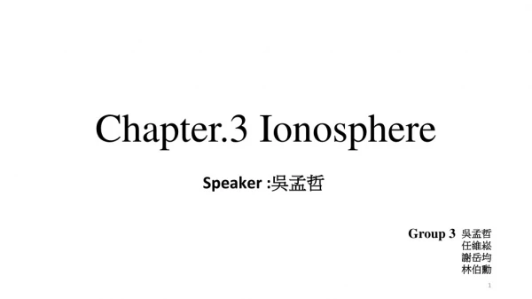 Chapter.3 Ionosphere