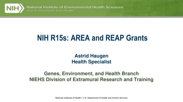 NIH R15s: AREA and REAP Grants