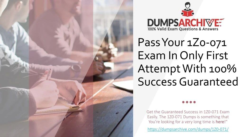 pass your 1z0 071 exam in only first attempt with 100 success guaranteed