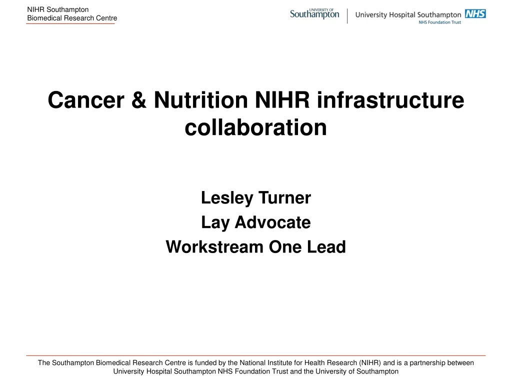cancer nutrition nihr infrastructure collaboration