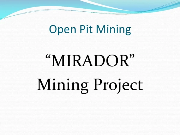 Open Pit Mining