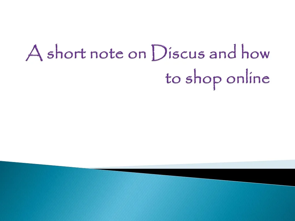 a short note on discus and how to shop online