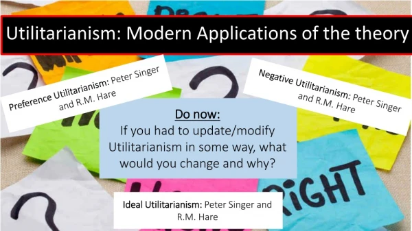 Utilitarianism: Modern Applications of the theory