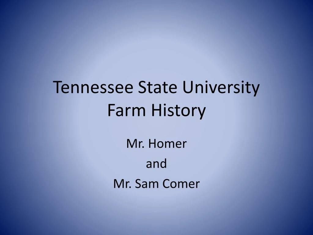 tennessee state university farm history