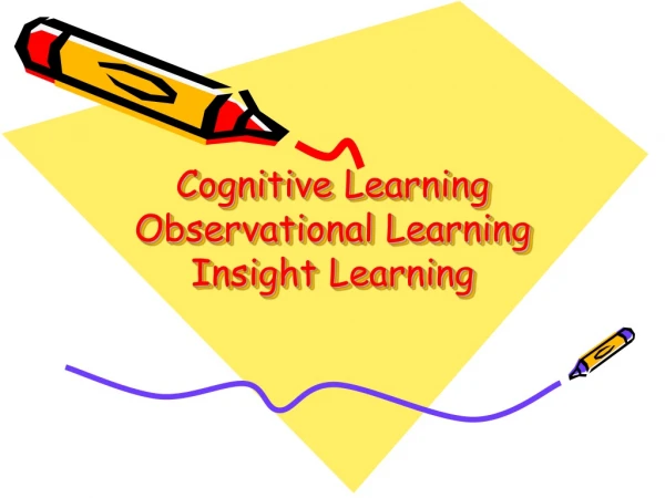 Cognitive Learning Observational Learning Insight Learning