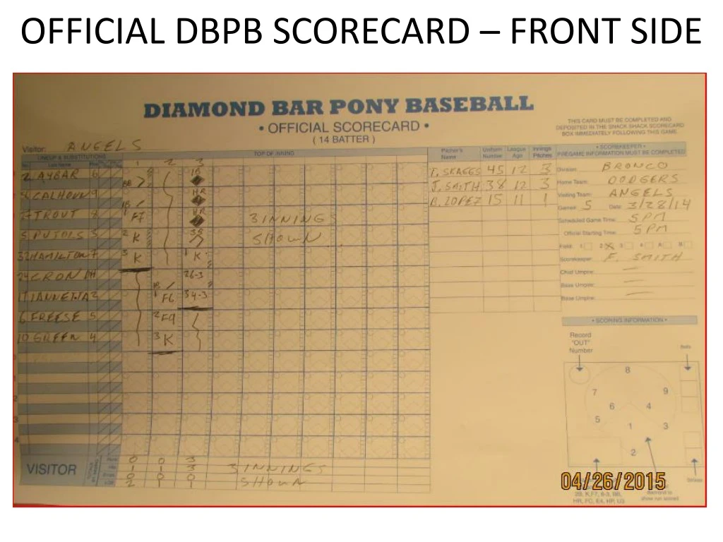 official dbpb scorecard front side