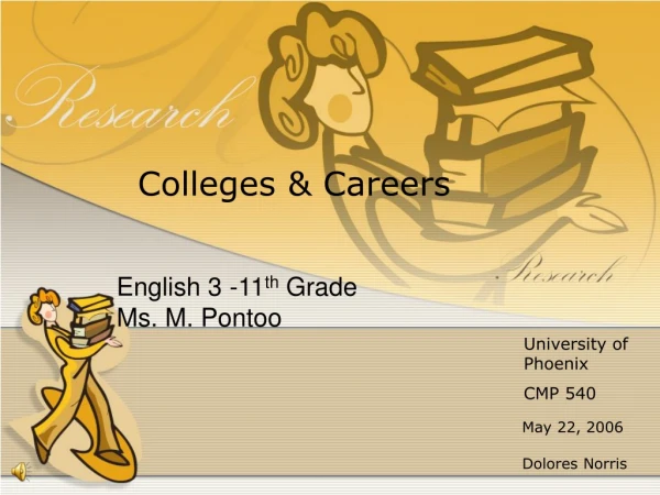 English 3 -11 th Grade Ms. M. Pontoo
