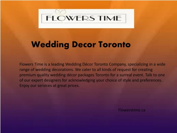 flowerstime.ca - Wedding Decor Toronto