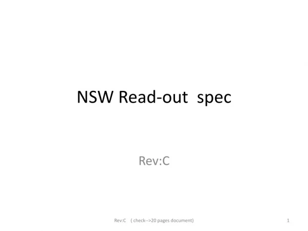 NSW Read-out spec