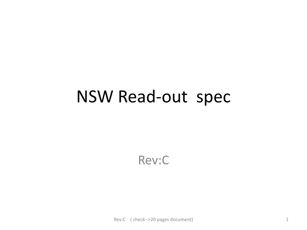 nsw read out spec