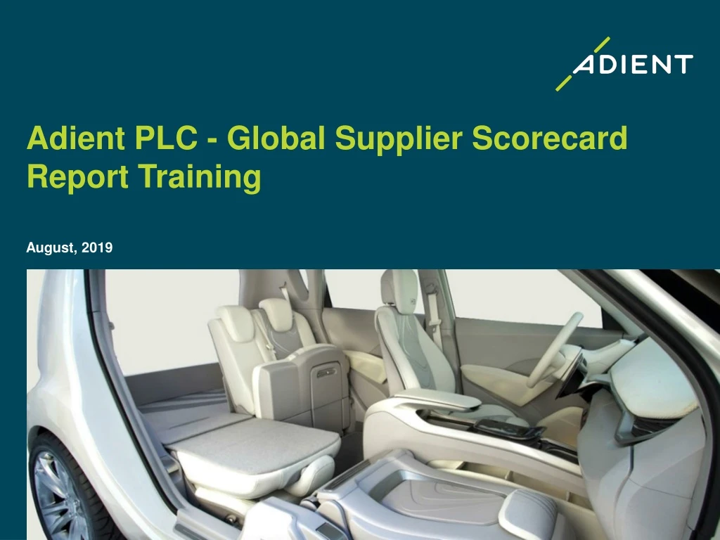 adient plc global supplier scorecard report training