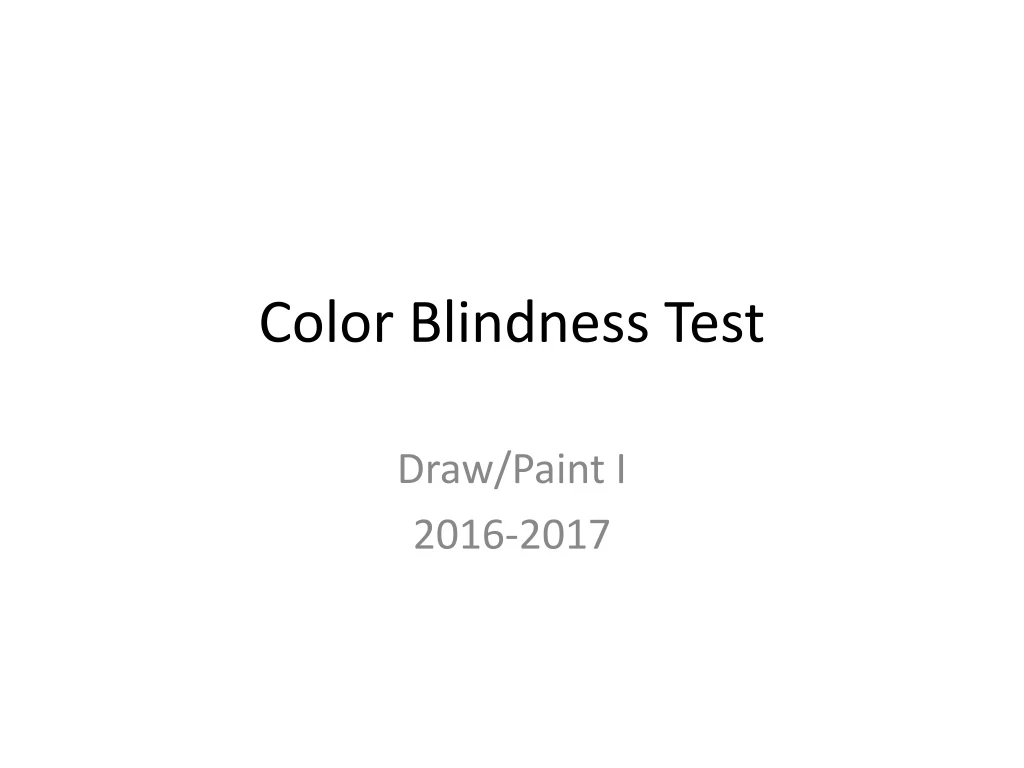 color blindness test