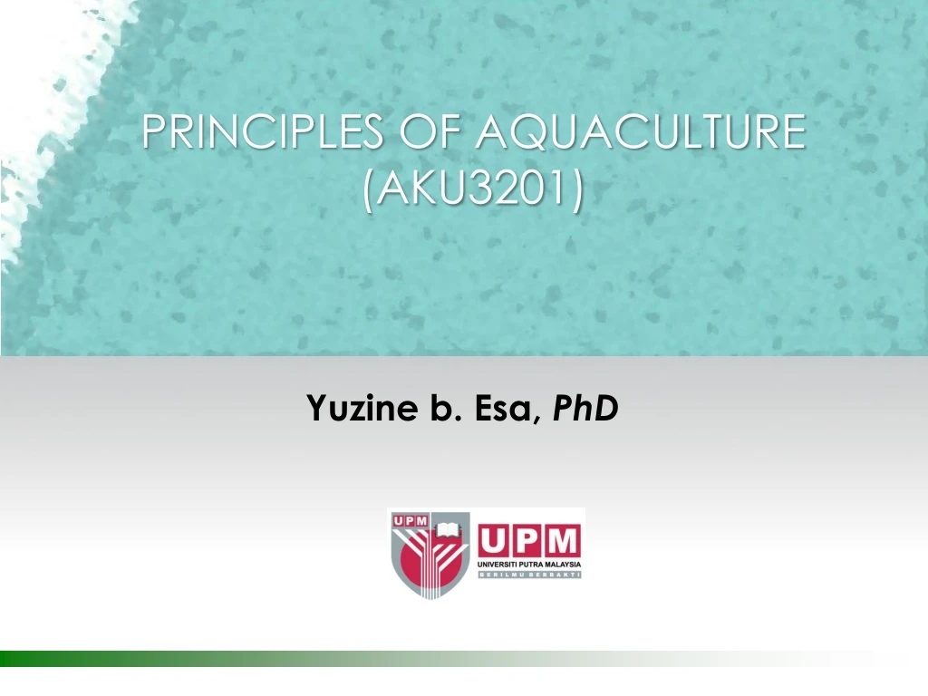 principles of aquaculture aku3201