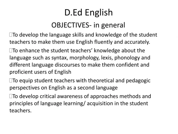 D.Ed English