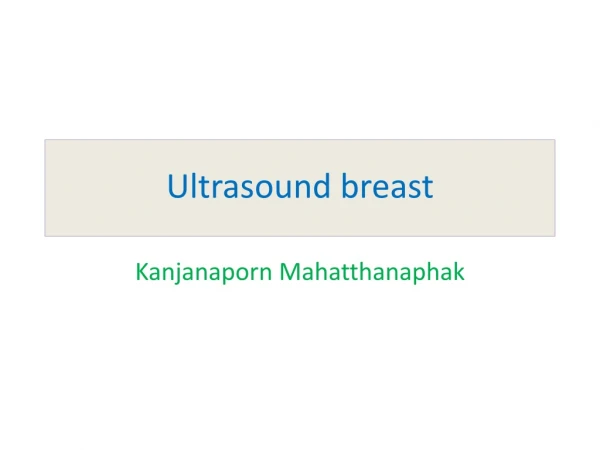Ultrasound breast