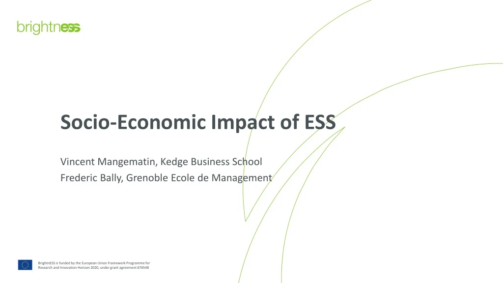 socio economic impact of ess