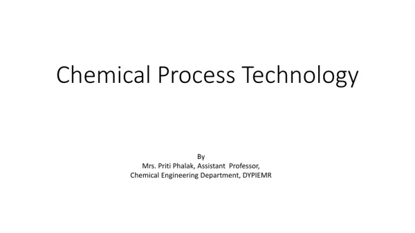 Chemical Process Technology