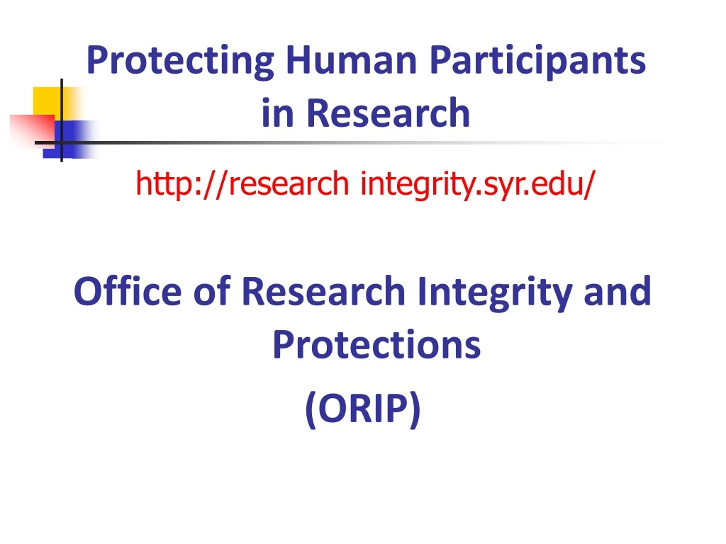 protecting human participants in research http