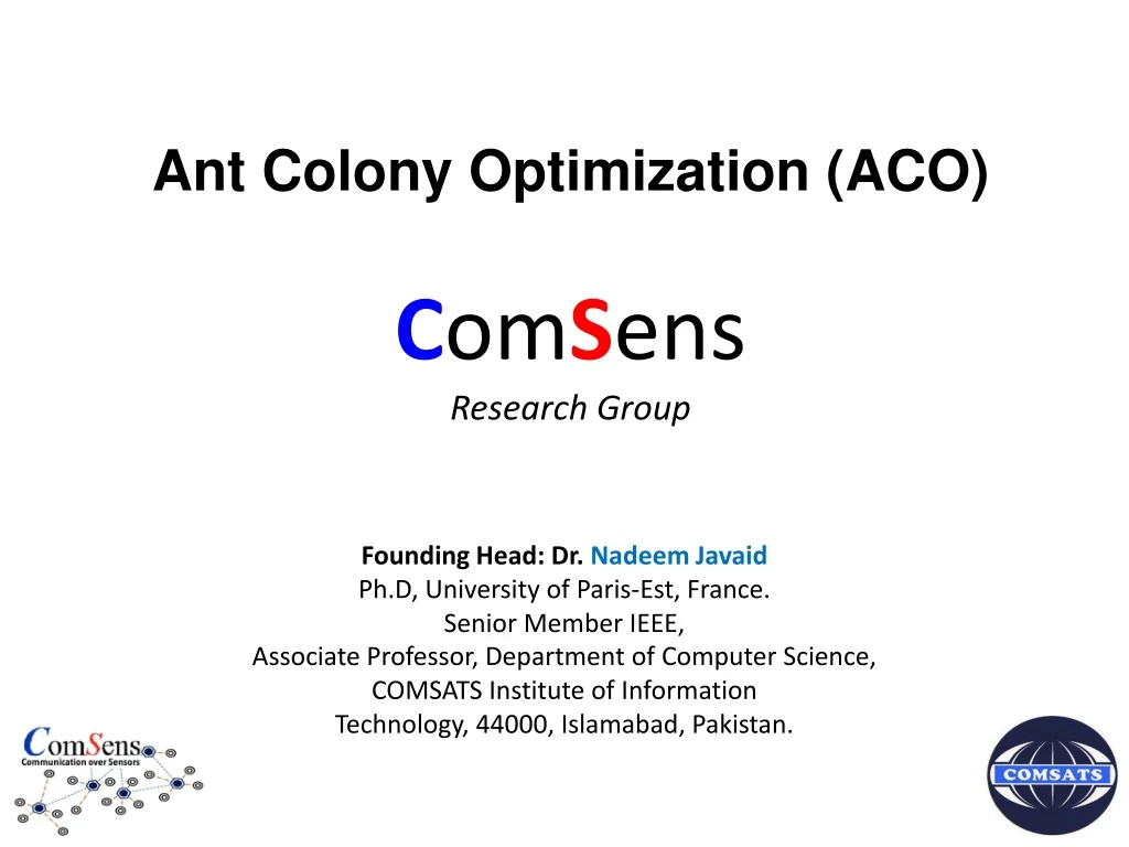 ant colony optimization aco c om s ens research group