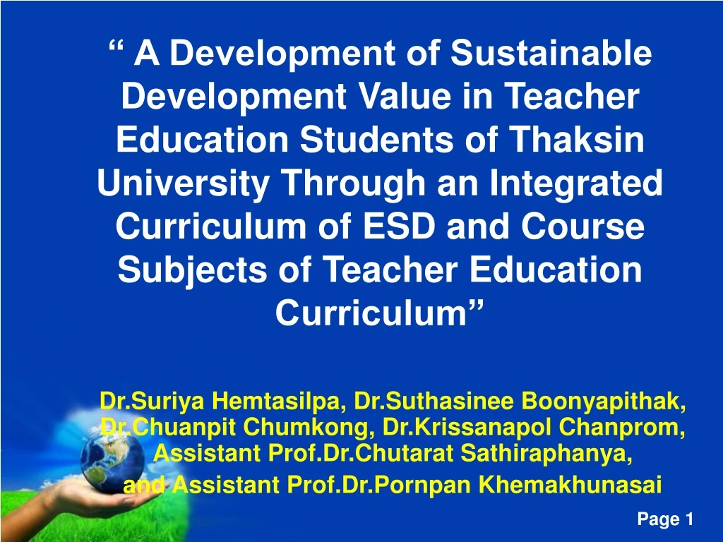 a development of sustainable development value