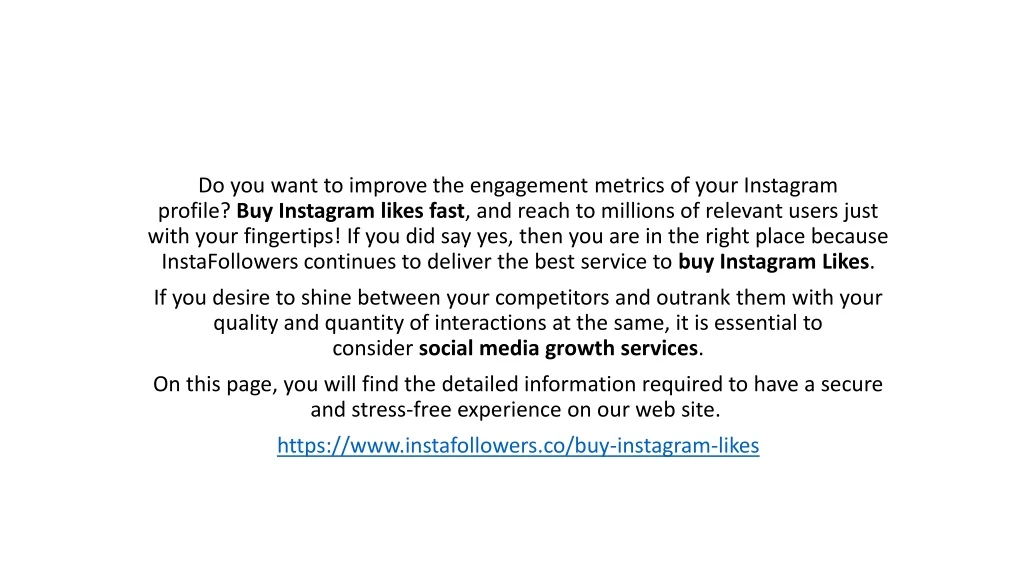 do you want to improve the engagement metrics