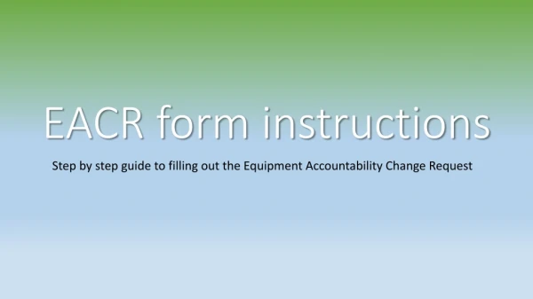 EACR form instructions