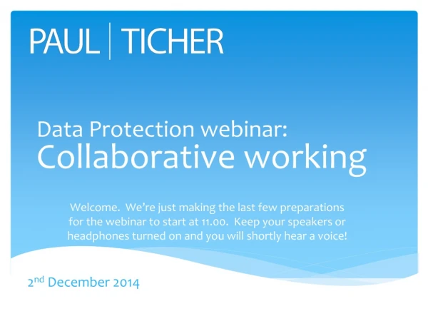 Data Protection webinar: Collaborative working