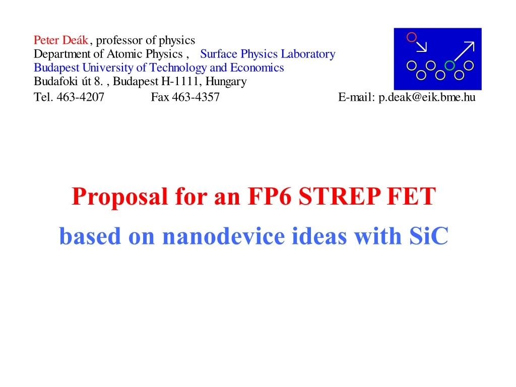 proposal for an fp6 strep fet based on nanodevice