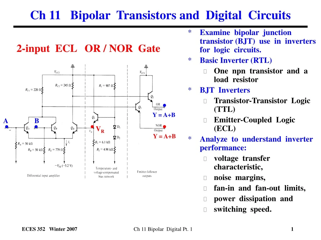 ch 11 bipolar transistors and digital circuits
