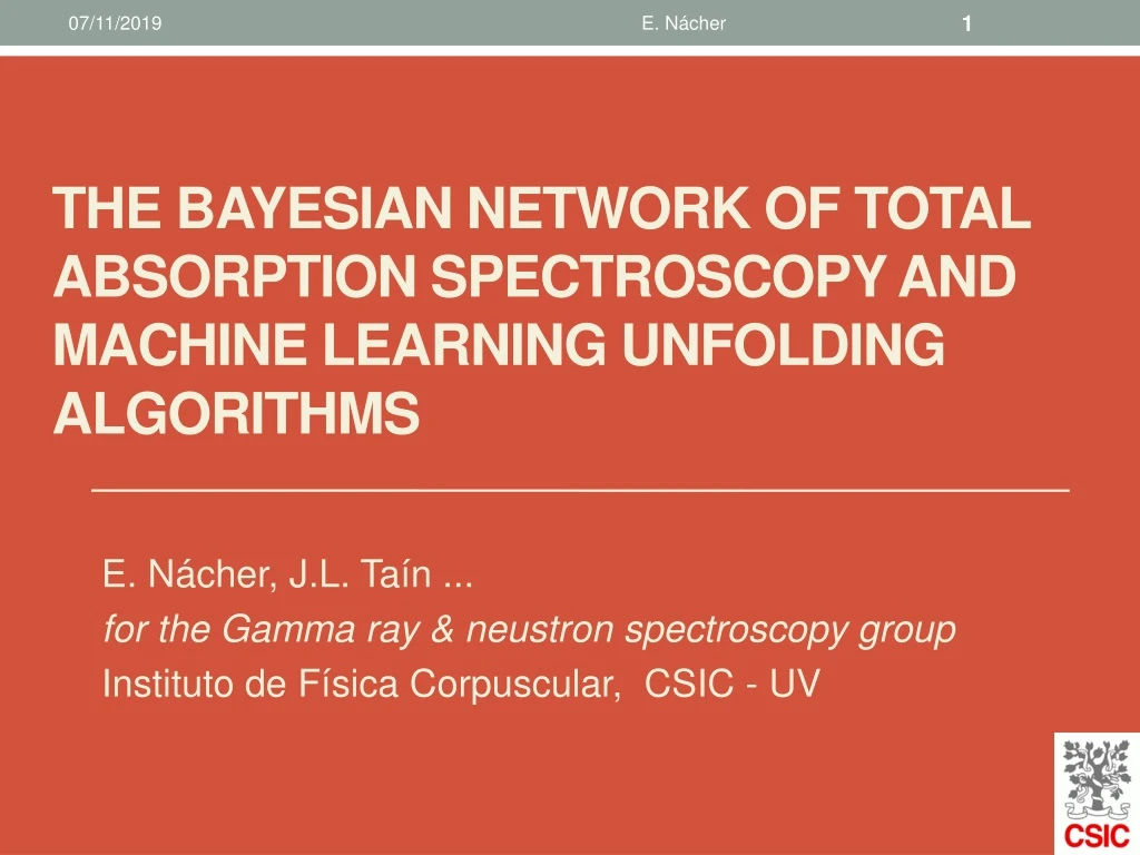 the bayesian network of total absorption spectroscopy and machine learning unfolding algorithms