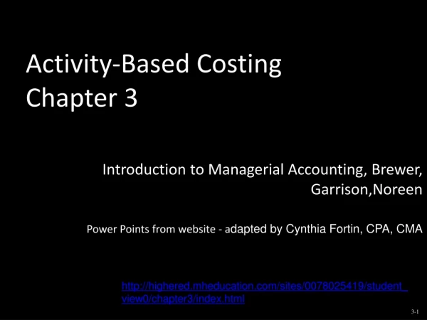 Activity-Based Costing Chapter 3