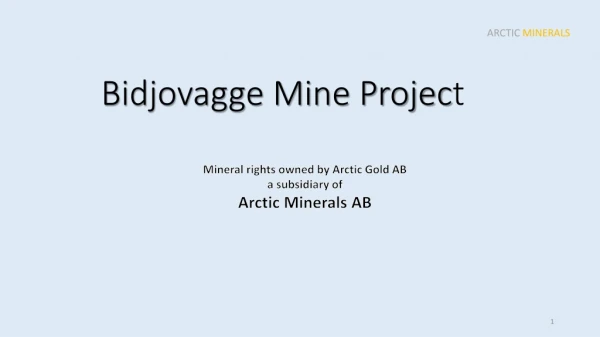 Bidjovagge Mine Projec t