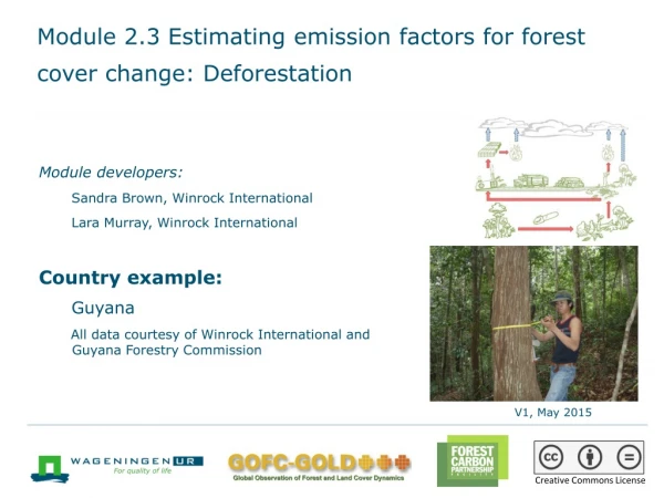 Module 2.3 Estimating emission factors for forest cover change: Deforestation