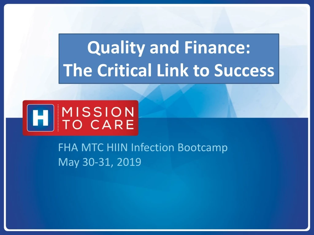 quality and finance the critical link to success