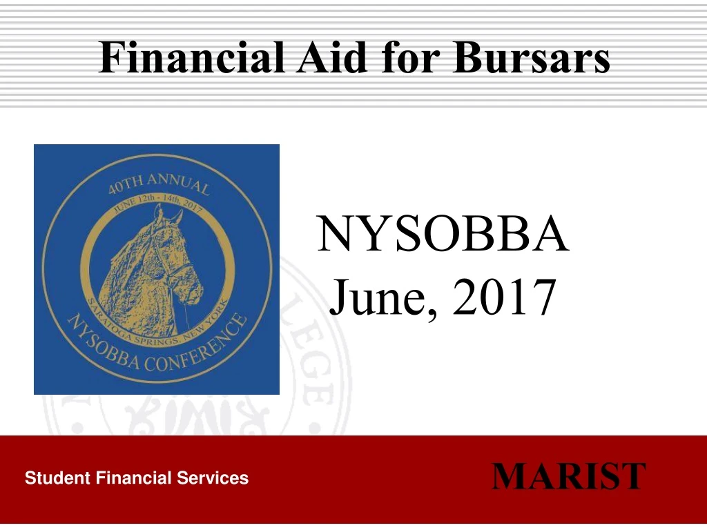 financial aid for bursars