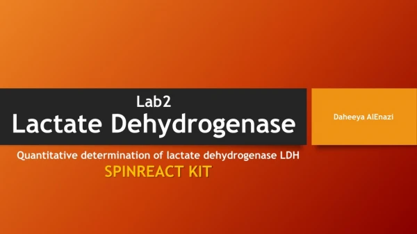 Lab2 L actate Dehydrogenase