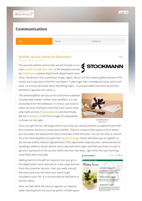 Stockmann wishlist review