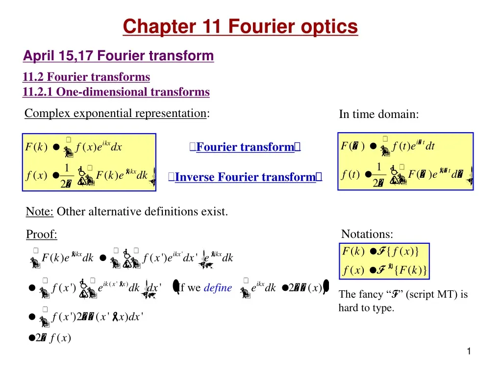 chapter 11 fourier optics